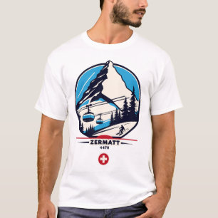 Zermatt 4478 - Skifahren auf dem Problemhorn  T-Shirt
