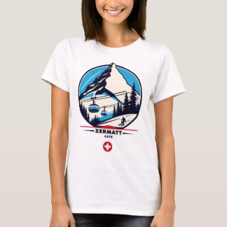Zermatt 4478 - Skifahren auf dem Problemhorn T-Shirt