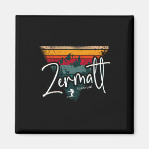 Zermatt Alpin-Skiing Vintage Schweizer Alpen Schwe Magnet