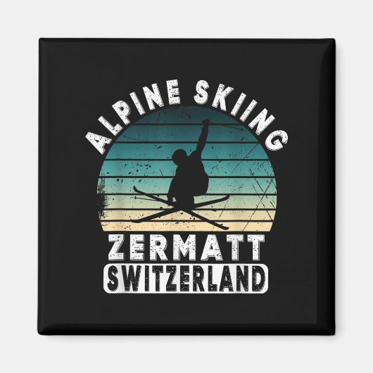 Zermatt Alpinski Schweiz Berge Schweizer Magnet (Vorne)