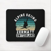 Zermatt Alpinski Schweiz Berge Schweizer  Mousepad (Mit Mouse)