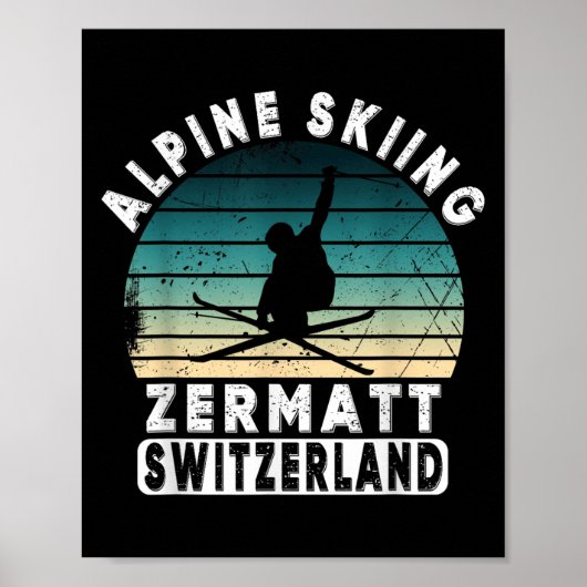 Zermatt Alpinski Schweiz Berge Schweizer  Poster (Vorne)