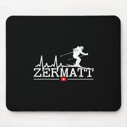 Zermatt Heartbeat Alpin Skifahren Schweizer Alpen  Mousepad (Vorne)