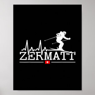 Zermatt Heartbeat Alpin Skifahren Schweizer Alpen  Poster