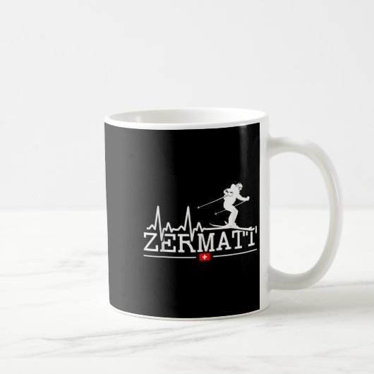 Zermatt Herzschlag Alpinski Schweizer Alpen Schwei Kaffeetasse (Rechts)