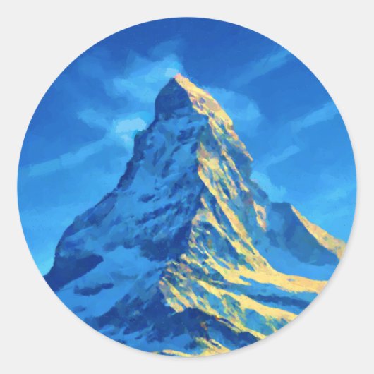 Zermatt Matterhorn Runder Aufkleber (Vorderseite)