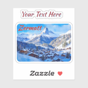Zermatt Matterhorn Schweiz Alpen Wasserfarbe Aufkleber