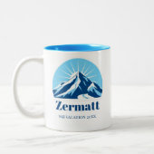 Zermatt Matterhorn Schweiz Skilift Zweifarbige Tasse (Links)