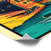 Zermatt, Matterhorn, Schweiz, Skiposter Poster (Ecke)