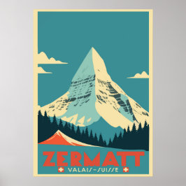 Zermatt, Matterhorn, Schweiz, Skiposter Poster