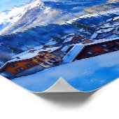 Zermatt Matterhorn Schweiz Wasserfarbe Poster (Ecke)