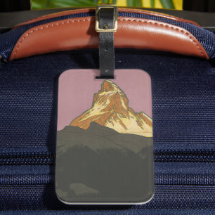 Zermatt Matterhorn Vintag Schweiz Skifahren Gepäckanhänger