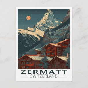 Zermatt Matterhorn Vintage Reise Postkarte