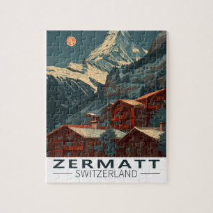 Zermatt Matterhorn Vintage Reise Puzzle
