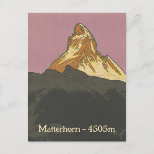 Zermatt Matterhorn Vintage Schweizer Alpen Postkarte