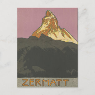 Zermatt Matterhorn Vintage Schweizer Berge Alpen Postkarte