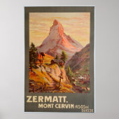 Zermatt, Mont Cervin, Schweiz, Skiposter Poster (Vorne)