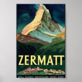 Zermatt Mountain, Schweiz, Vintag, Advert Poster (Vorne)