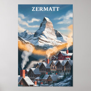 Zermatt Schweiz Berühmter Reiseort Poster