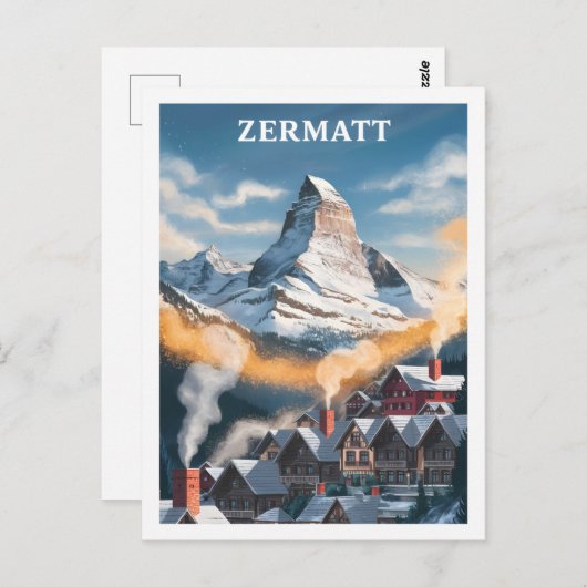 Zermatt Schweiz Berühmter Reiseort Postkarte (Vorne/Hinten)