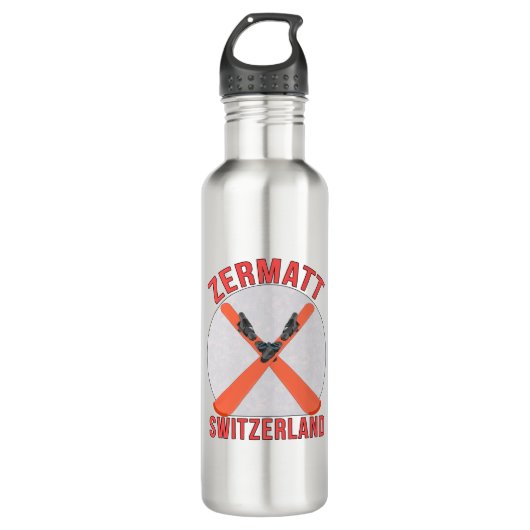 Zermatt, Schweiz Edelstahlflasche (Vorderseite)