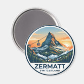 Zermatt Schweiz Magnet (Vorderseite/Rückseite)