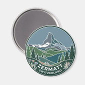 Zermatt Schweiz Magnet (Vorderseite/Rückseite)