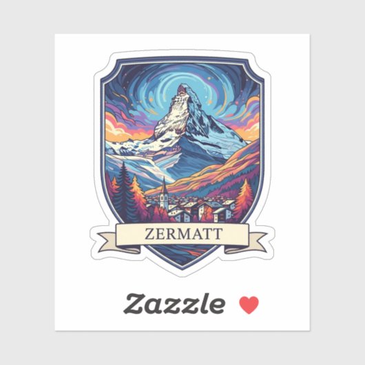 Zermatt Schweiz Matterhorn Aufkleber (Blatt)