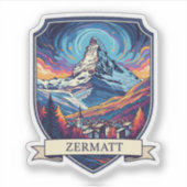 Zermatt Schweiz Matterhorn Aufkleber (Vorderseite)