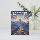 Zermatt Schweiz Matterhorn Postkarte (Stehend Vorderseite)