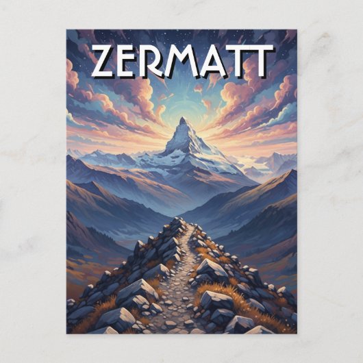 Zermatt Schweiz Matterhorn Postkarte (Vorderseite)