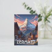 Zermatt Schweiz Matterhorn Postkarte (Stehend Vorderseite)