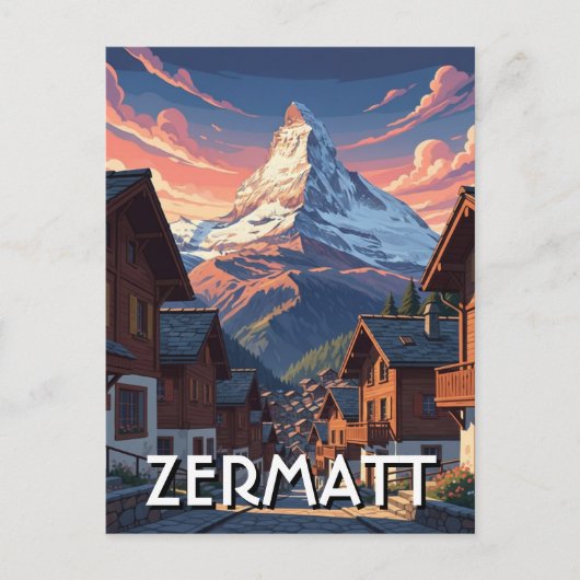 Zermatt Schweiz Matterhorn Postkarte (Vorderseite)