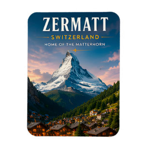 🏔️ Zermatt Schweiz Matterhorn Reise Dekor ❄️ Magnet