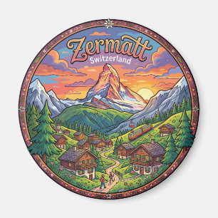 Zermatt Schweiz Matterhorn Sonnenuntergang Magnet