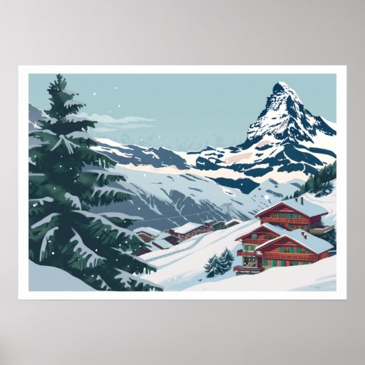 Zermatt, Schweiz Matterhorn Vintag Poster (Vorne)