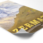 Zermatt Schweiz Matterhorn Vintage Travel Poster (Ecke)