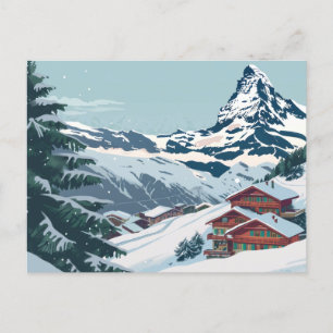 Zermatt, Schweiz Matterhorn Vintage Travel Postkarte