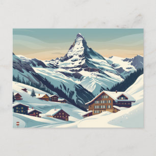 Zermatt, Schweiz Matterhorn Vintage Travel Postkarte