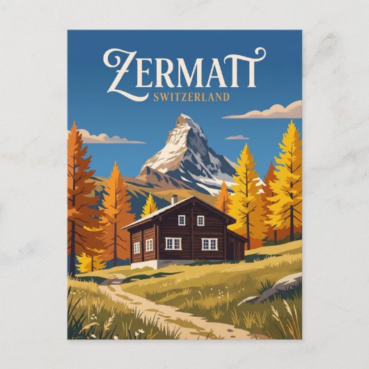 Zermatt Schweiz Postkarte (Vorderseite)