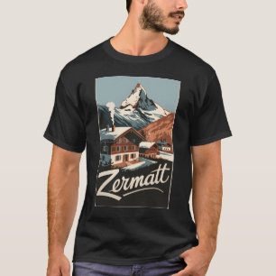 Zermatt Schweiz Reise Kunst Vintage T-Shirt