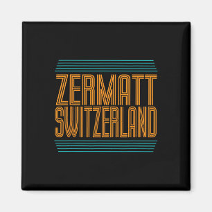 Zermatt Schweiz Retro-Alpinski Schweizer Alpen Magnet