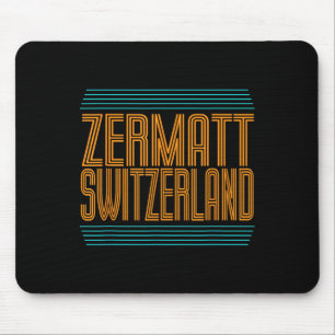 Zermatt Schweiz Retro-Alpinski Schweizer Alpen Mousepad