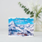 Zermatt Schweiz Schweizer Alpen Winterlandschaft Postkarte (Stehend Vorderseite)
