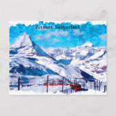 Zermatt Schweiz Schweizer Alpen Winterlandschaft Postkarte (Vorderseite)
