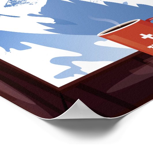 Zermatt, Schweiz, Ski Poster (Ecke)