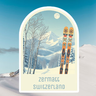 Zermatt Schweiz Skiferien Andenken  Aufkleber