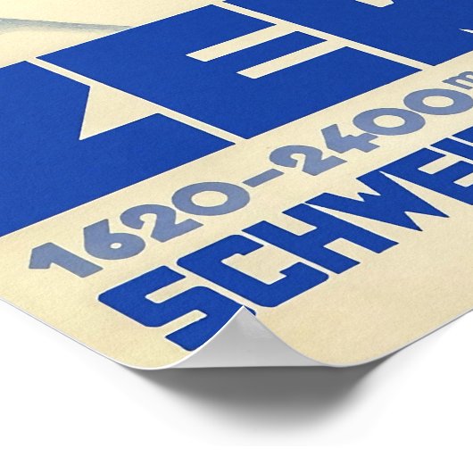 Zermatt, Schweiz, Skiplakat Poster (Ecke)