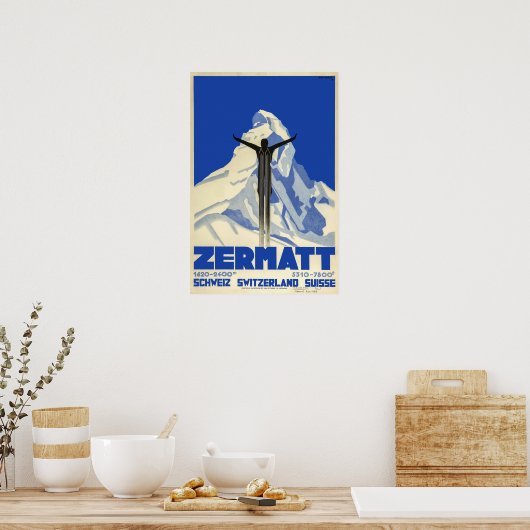 Zermatt, Schweiz, Skiplakat Poster (Küche)