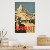 Zermatt, Schweiz, Skiplakat Poster (Küche)